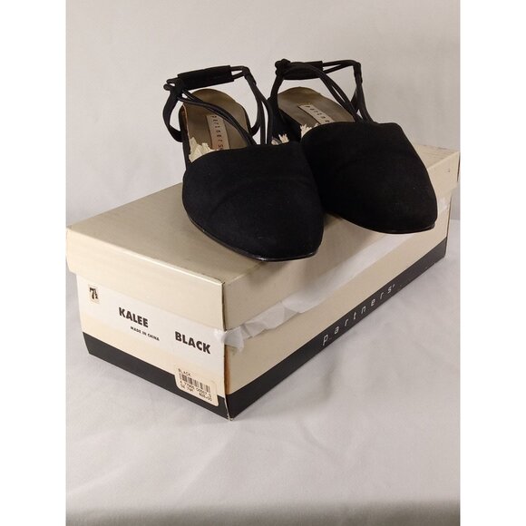 partners Original Box Women's Kalee Black Slingback Heels Size 7.5 1 inch heel - Picture 1 of 10